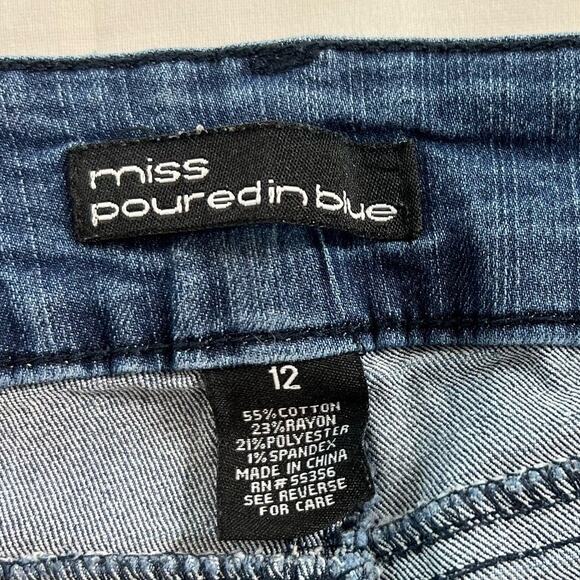 Miss Poured In Blue Women's 12 Skinny Jeans High Rise Light Weight - Picture 7 of 7